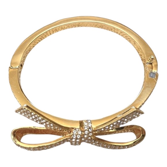 Kate Spade Crystal Pave Bow Hinged Bangle Bracelet - Picture 13 of 13